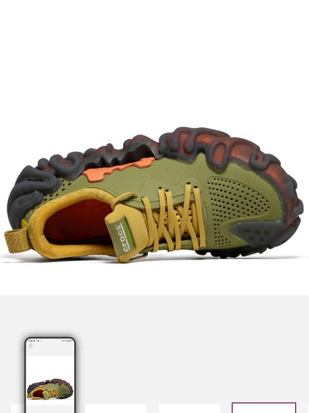 CROCS Men's Green & Yellow Juniper Wave Sneakers - Picture 4 of 5